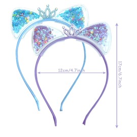 5 PCS Cat Ears Headband,Colorful Cat Ears Sequin Headbands,Glitter Metal Kitty Lovely Hair Accessories for Girls Daily Wear or Party Decorations