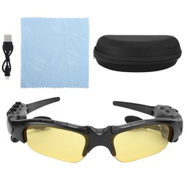 Bluetooth 5.0 Sunglasses Solar Power Wireless Glasses Headphone Headset Stereo EarphoneYellow
