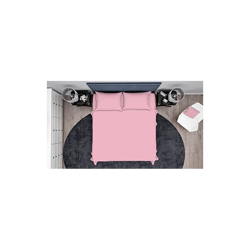 Hometex Microfibre Fitted Sheet - 4ft Double, Pink