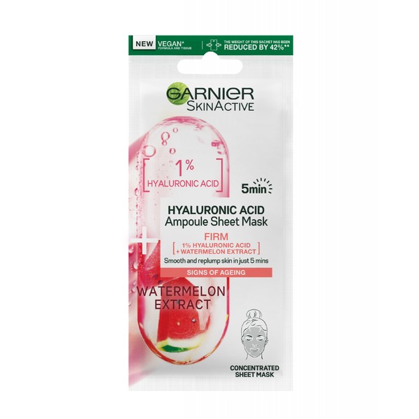 Garnier Skin Active Hyaluronic Firming Watermelon Ampoule Sheet Mask