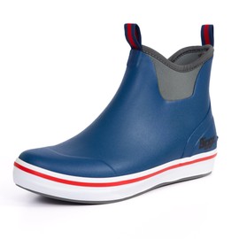 Biggz Men's Rubber Fishing Boots, Navy, Size 10