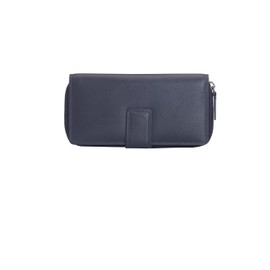 Josephine Osthoff Bremen Compact Genuine Leather Wallet with RFID Protection, navy, coin purse