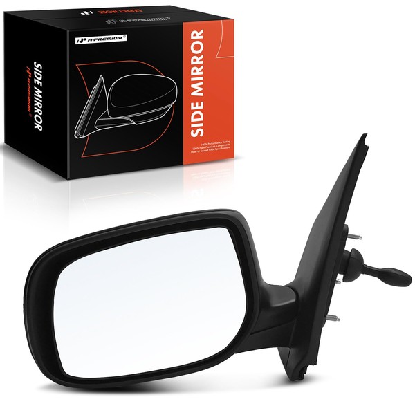 A-Premium Driver Side Manual Door Mirror - Compatible with 2007-2012