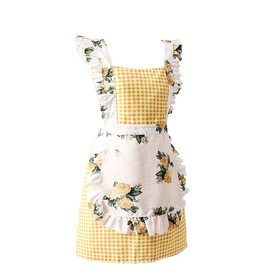 RchleaKry Kitchen Apron for Women, Lovely Cotton Apron Kitchen Cooking Women Girls Aprons, Dress Pinafore, Gift for Mother Friend