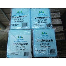 Secure Personal Care Products Underpads 23" X 36" 10 Count Per. Pk. 4 Pks.