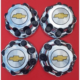 REPRODUCTION 4 New Chevy Express Van 2500 3500 CHROME Center Hub Caps 9597163 8 LUGS CAPS SET