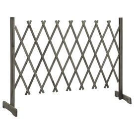vidaXL Adjustable and Expandable Garden Trellis Fence - Solid Firwood Construction, Support for Climbing Plants – Gray
