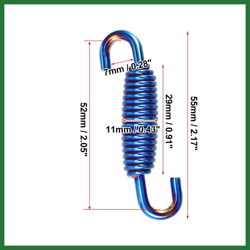 Motoforti 2 Pcs Motorcycles Universal Exhaust Pipe Spring 55mm 2.17"