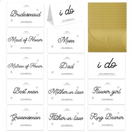 Spakon 26 Sets Wedding Party Thank You Cards Wedding Day Letters Gifts to My Bridesmaid on My Wedding Day with Golden Envelopes to Your Bridesmaid, Bridal, Mother, Father, Friends Gifts