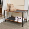 Teal Triangle Aspen Freestanding Shoe Rack Storage Organizer | Sturdy