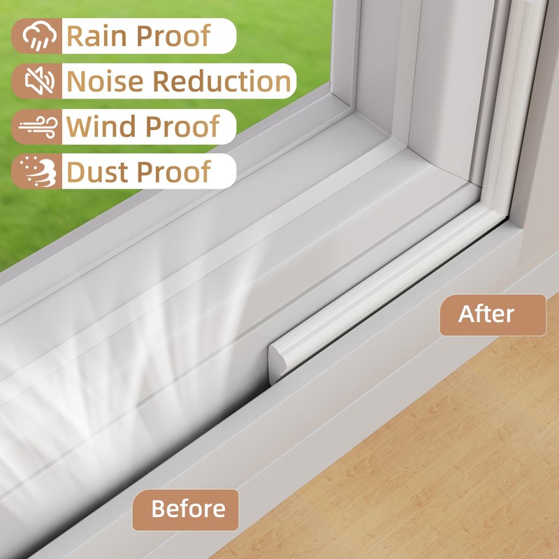 2Pcs×196" Wedge-Shape Foam Window Weather Stripping Door Seal Strip,Soundproofing Frame