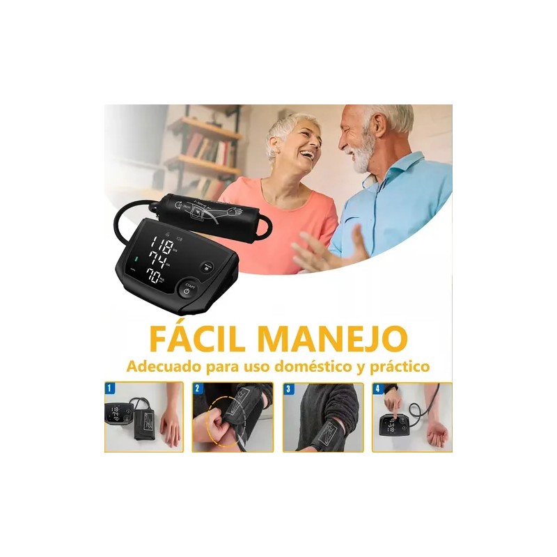 Tensiómetro Digital Con Usb, En Español, Color Negro Brazo Negro
