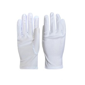 SYAYA White Dress Gloves, Uniform & Parade Costume Gloves for Serving Attire, Coin, Jewelry & Silver Inspection U6-S-HG (3, White, Adult)