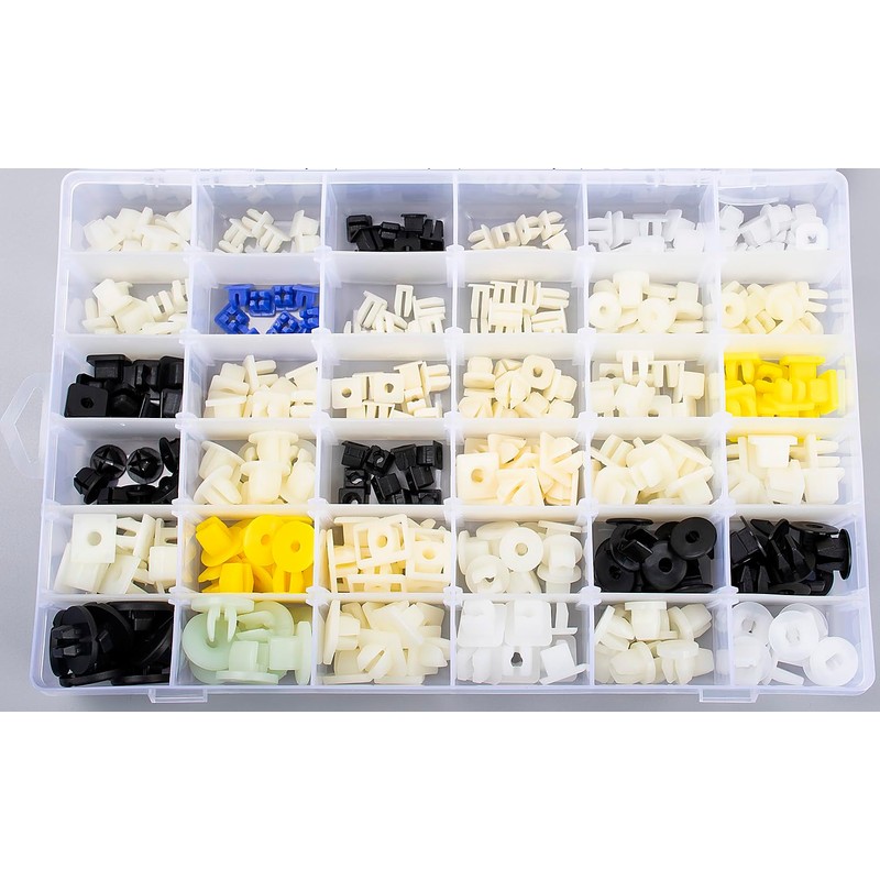 OAUTOO 360pcs Nylon Grommet Nut Assortment for Automotive Body Bumper