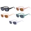 LJCZKA Fashion Rectangle Sunglasses Unisex Retro Square Frame Shades Sun