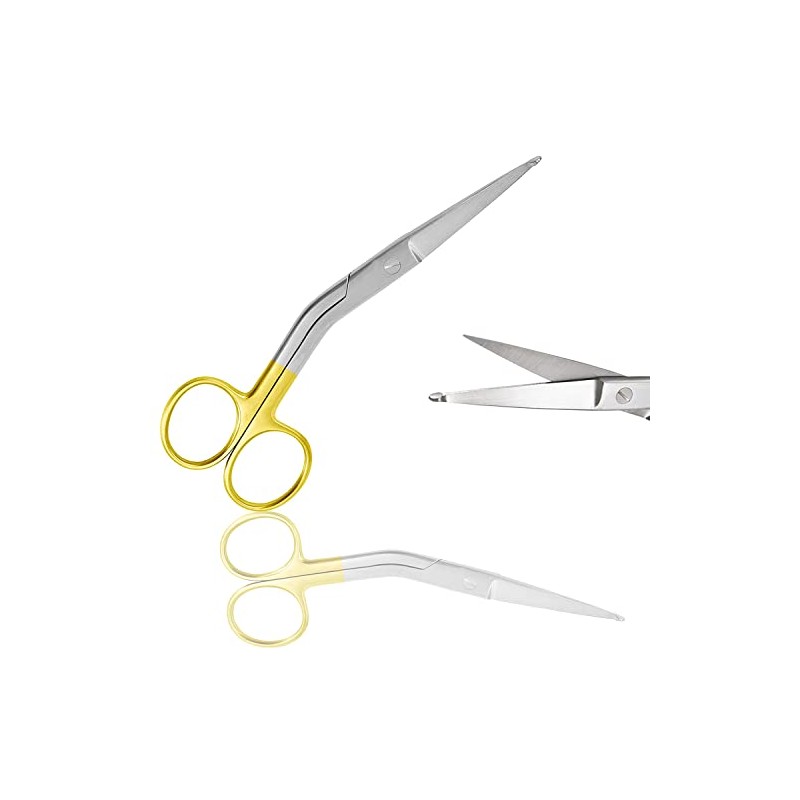 AAProTools Knowles Bandage Scissors, Angled Shank, Gold Handle 5.5" German