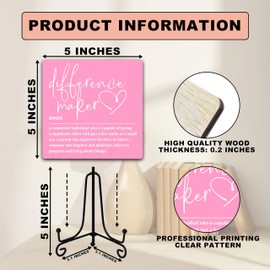 Home Office Decor, Difference Maker Sign, Office Desk Accessories, Inspirational Gift for Boss Leader Colleagues Teacher, Funny Wooden Sign for Home Office Decoration Shelf-A28