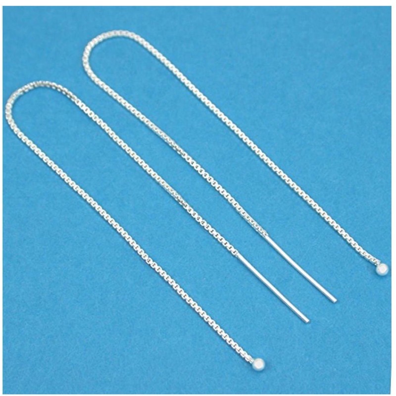 4pcs Sterling Silver Ear Threader Earrings Long Chain Earring Thread