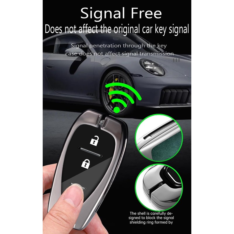 TECART Fit for Chevy Key Fob Cover Zinc alloy Key