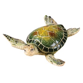 C&F Home 5.5" Medium Sea Turtle Resin Decorative Tabletop Beach Animal Ornament Figurine Sculpture Sea Creature Beach Nautical Coastal Desk Office End Table Bedroom Bookshelf Decor Decoration Green