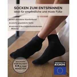 vitsocks Men's Merino Wool Comfortable Socks Comfort Band (3x Pack) for Tired Cold Feet, black