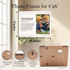 RYSMH Brother Picture Frame, Brother Definition Wood Photo Frame, Birthday Graduation Christmas Gifts for Brother, Siblings Gifts, Wedding Gifts, Best Brother Ever Frame -a18