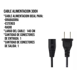 Cable Alimentacion Grabadora Estereo Radio 11-3000