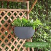 Dexceder 10.5 Inch Large Self Watering Hanging Planters Indoor Outdoor,