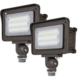 DAKASON 30W LED Flood Light Outdoor, Dusk-to-Dawn Photocell 180° Adjustable Knuckle, 3600LM 5000K Replaces 100W HPS/MH, IP65 Waterproof Outdoor Security Lighting Fixture ETL Listed, 2 Pack