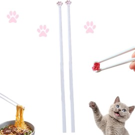 1 Pair Cat Paw Chopsticks, Chinese Chopsticks, Chinese Cat, Non-Slip Cat Paw Design, Ideal for Family Dining, Restaurants, Camping, 24cm