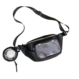 Ita Bag Crossbody,Chest Bag Pack,Shoulder Sling Bag with Button Organizer for Badge Pins Display Men Women (Black)