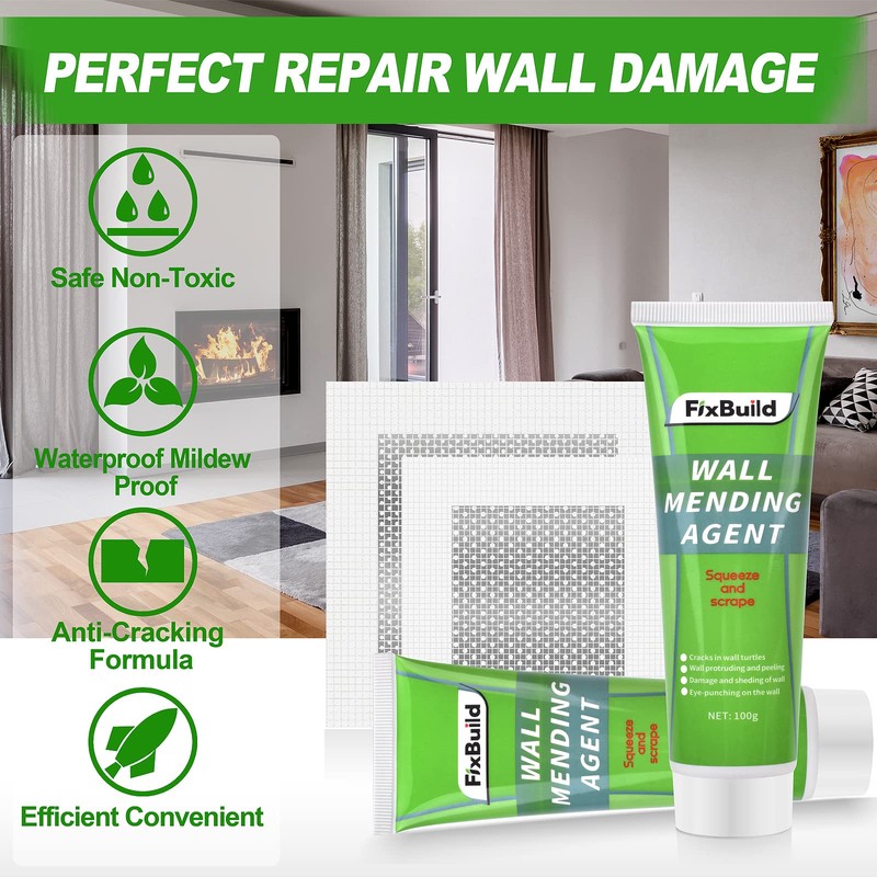 FIXBUILD Drywall Repair Kit, 2 Spackle Wall Repair Patch Kit,