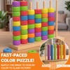 Color Match Challenge Game, Wooden Fast-Paced Pattern Matching Ring Stack