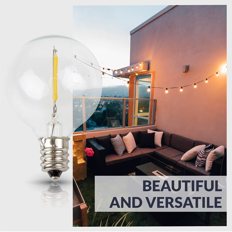 Newhouse Lighting G40LED25 25 Pack LED Clear Globe Outdoor String