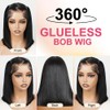 EAGERA Bob Wigs Human Hair Glueless Wear and Go 12