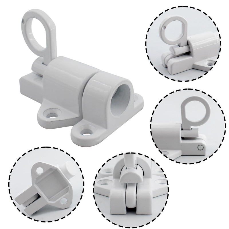 bociloy Aluminum Alloy Self-Closing Latches, White Automatic Spring Door Lock,