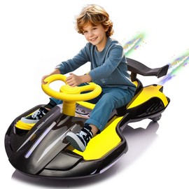 Kartivo 12V Kids Ride On Electric Car Toy Electric Wiggle Car,Drift & 360° Spin,Cool Mist Spray,LED Lights,Bluetooth/USB/MP3,3.73-4.35 MPH,Ages 3+,Birthday Gift,Christmas Gift - Color: Pink