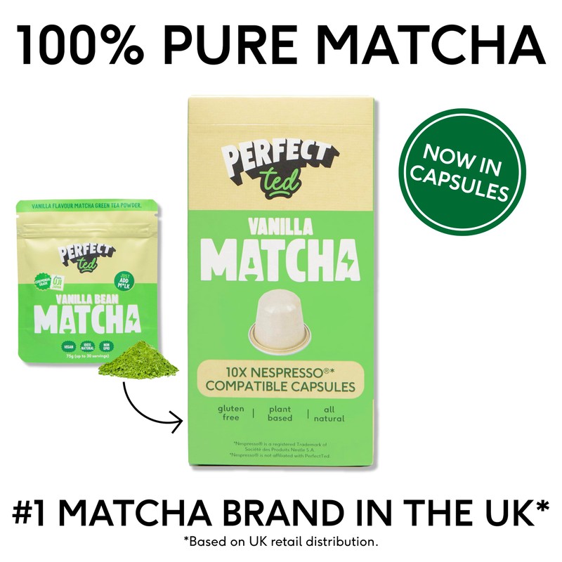 PerfectTed Vanilla Matcha Pods | 60 Pods Compatible with Nespresso®