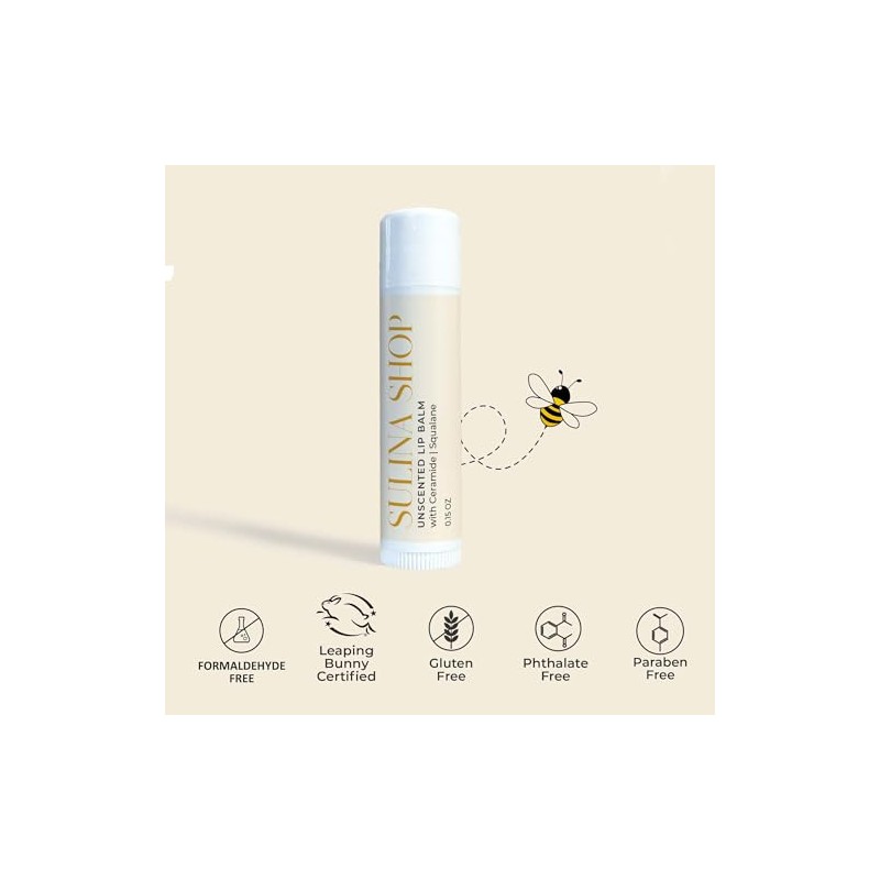 Bálsamo Labial Sin Perfume Unscented Lip Balm for Dry Lips,