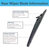 Rear Windshield Wiper Arm Blade Set Replacement for Toyota 4Runner