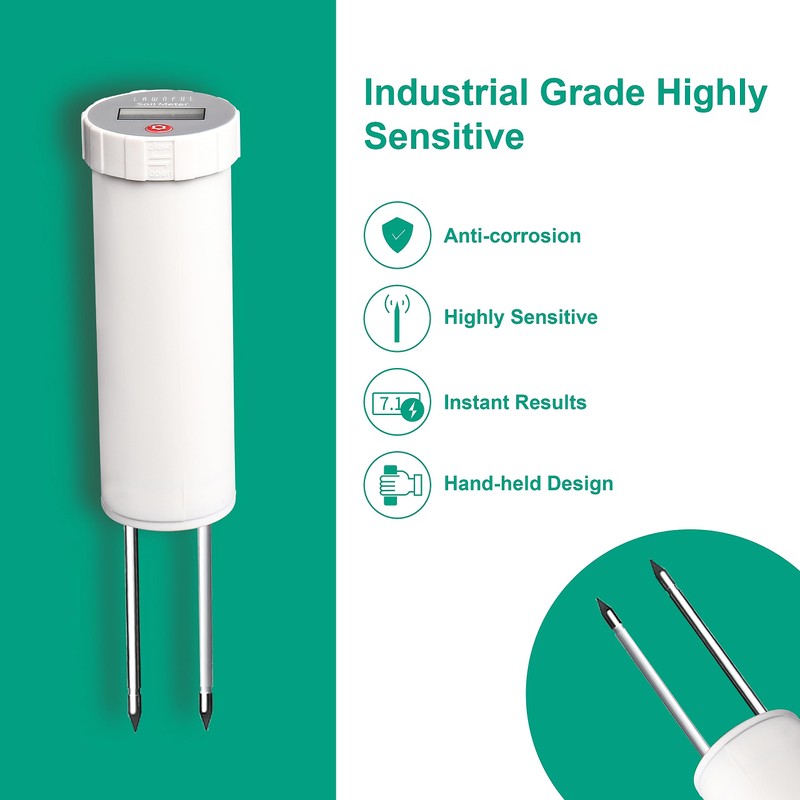 LAWNFUL Digital Soil pH Meter, Industrial Grade Soil pH Tester