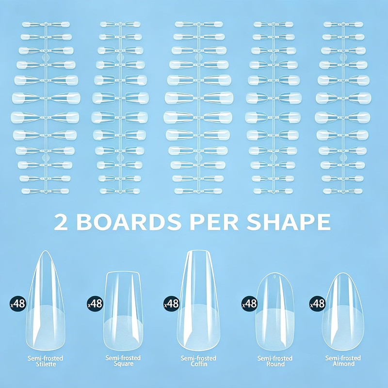 Acrylic Fake Nails Kit for Beginners with Press on Nail