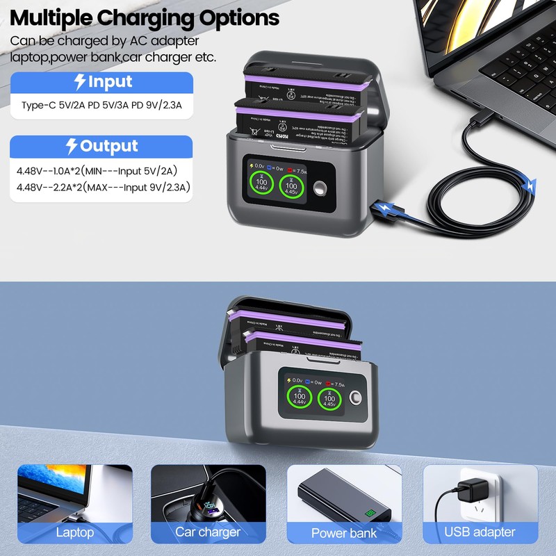 PoweLyt 360 X5 Battery 2 Packs 2800mAh Waterproof X5 Battery