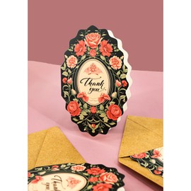 AZAZA Floral Thank You Cards with Envelopes 24 PK, Wedding Cards Unique Floral Design, 4x6 Wildflower Thank You Notes for Baby Shower, Bridal Shower, Sympathy (Vintage Flower)