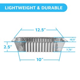 MontoPack Aluminum Foil Pans Half Size Roasting Chafing Pan | 9x13 Tins for Cooking, Baking & Catering | Heavy Duty Disposable Cookware Steam Table Trays for Buffet & Food Prepping (20 Pack with Lids)