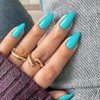 SXVME Uñas Postizas Azul Turquesa Almendradas - Uñas Acrílicas De