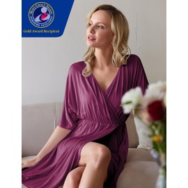 Ekouaer 3 in 1 Labor/Delivery/Hospital Gown Maternity Dress Nursing Nightgown Sleepwear for Breastfeeding