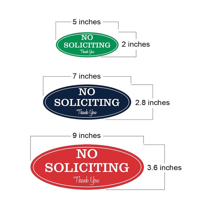 Oval No Soliciting Sign (Dark Brown) Small