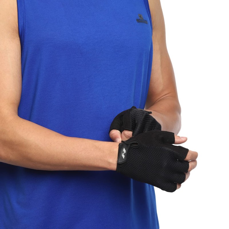 Nivia Python Sports Exercise and Fitness Gloves (Black, Size -