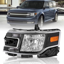 TUSDAR OE Style Headlight Assembly Replacement for 2013-2019 Ford Flex Halogen Headlamp (Left Driver Side)
